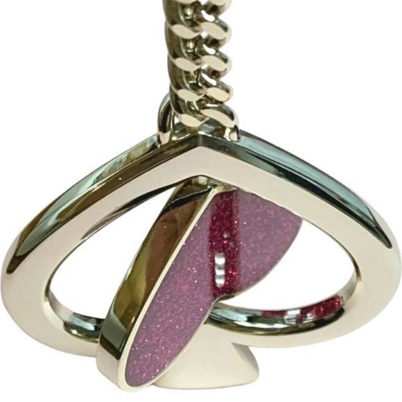 Kate Spade New York Gold Double Sided Sparkle Swivel Bag Charm NWT Christmas - Picture 2 of 8